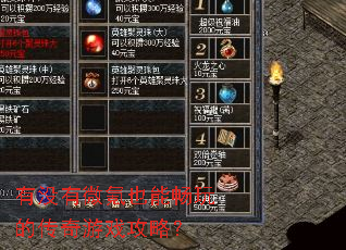 有没有微氪也能畅玩的传奇游戏攻略? 有没有微氪也能畅玩的传奇游戏攻略?