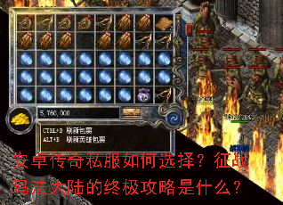 安卓传奇私服如何选择?征战玛法大陆的终极攻略是什么? 安卓传奇私服如何选择?征战玛法大陆的终极攻略是什么?