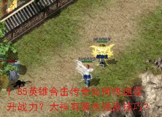 1.85英雄合击传奇如何快速提升战力?大神有哪些独家技巧? 1.85英雄合击传奇如何快速提升战力?大神有哪些独家技巧?