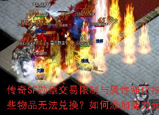 传奇SF勋章交易限制与属性强化指南:哪些物品无法兑换?如何添加强力元素属性? 传奇SF勋章交易限制与属性强化指南:哪些物品无法兑换?如何添加强力元素属性?