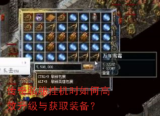 传奇私服挂机时如何高效升级与获取装备? 传奇私服挂机时如何高效升级与获取装备?